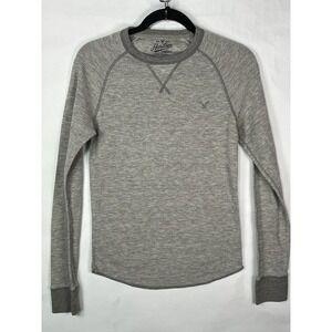 Men's American Eagle Outfitters Heritage Thermal Top Gray Sz S Henley Layer